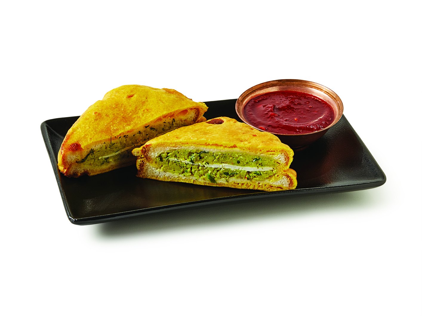 Bread pakora with sweet chilli chutney